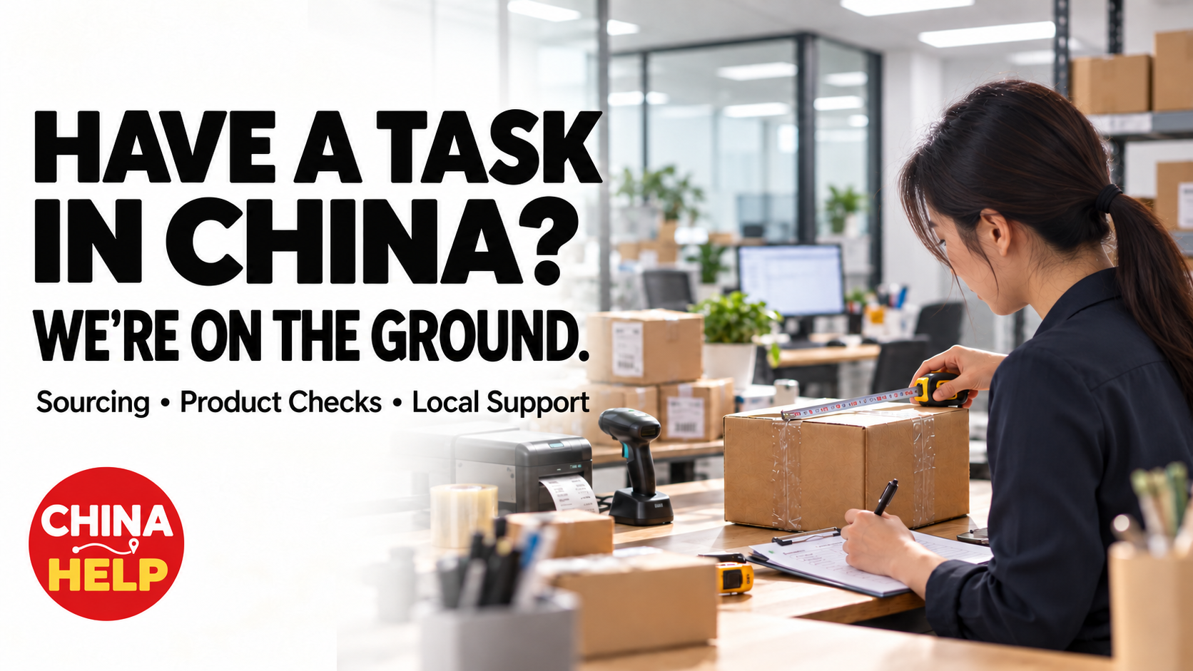 A local coordinator checking and documenting a product in China
